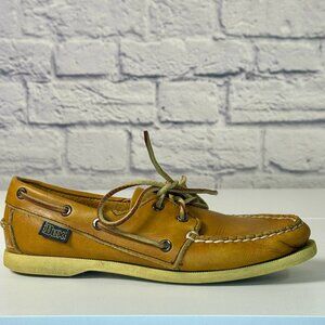 Vintage Dexter Leather Boat Shoes Size 5M | Classic Tan Moc Toe Loafers